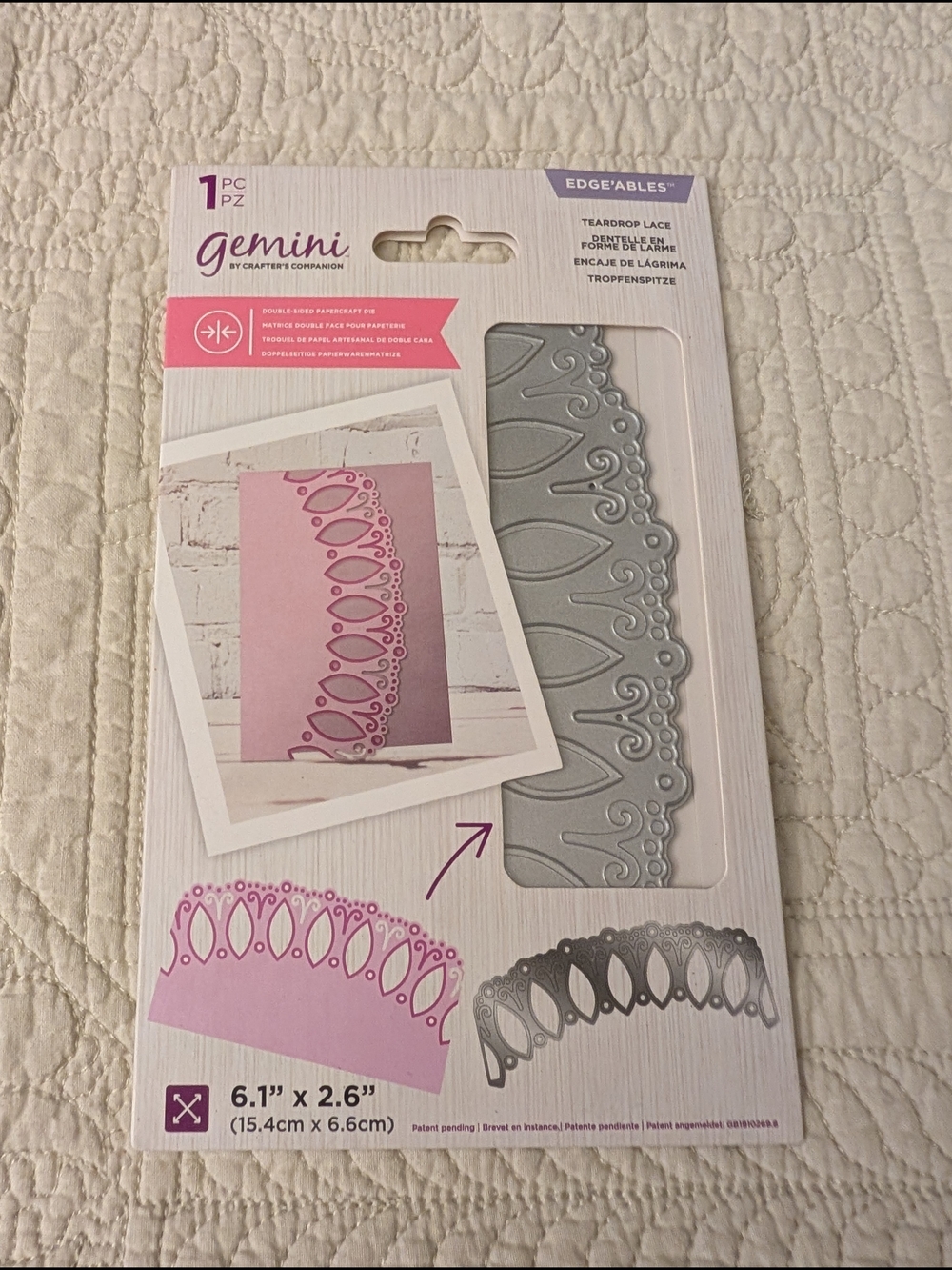 Gemini Edge'ables Teardrop Lace Border Die - Pink